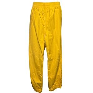 VTG Eastern Mountain Sports Mens Yellow Nylon Windbreaker Track Pants L Outdoors